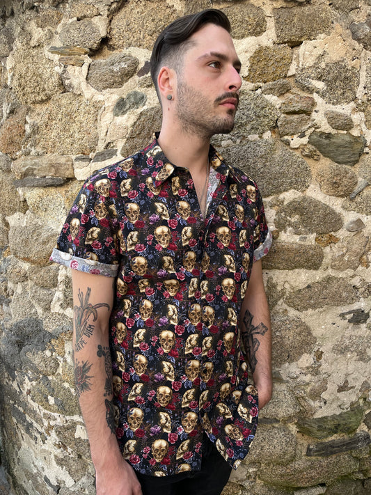 Camisa Calaveras floridas