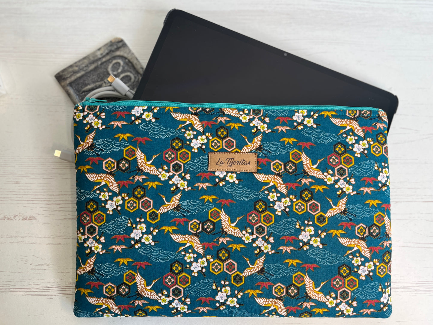 Funda tablet garzas japonesas