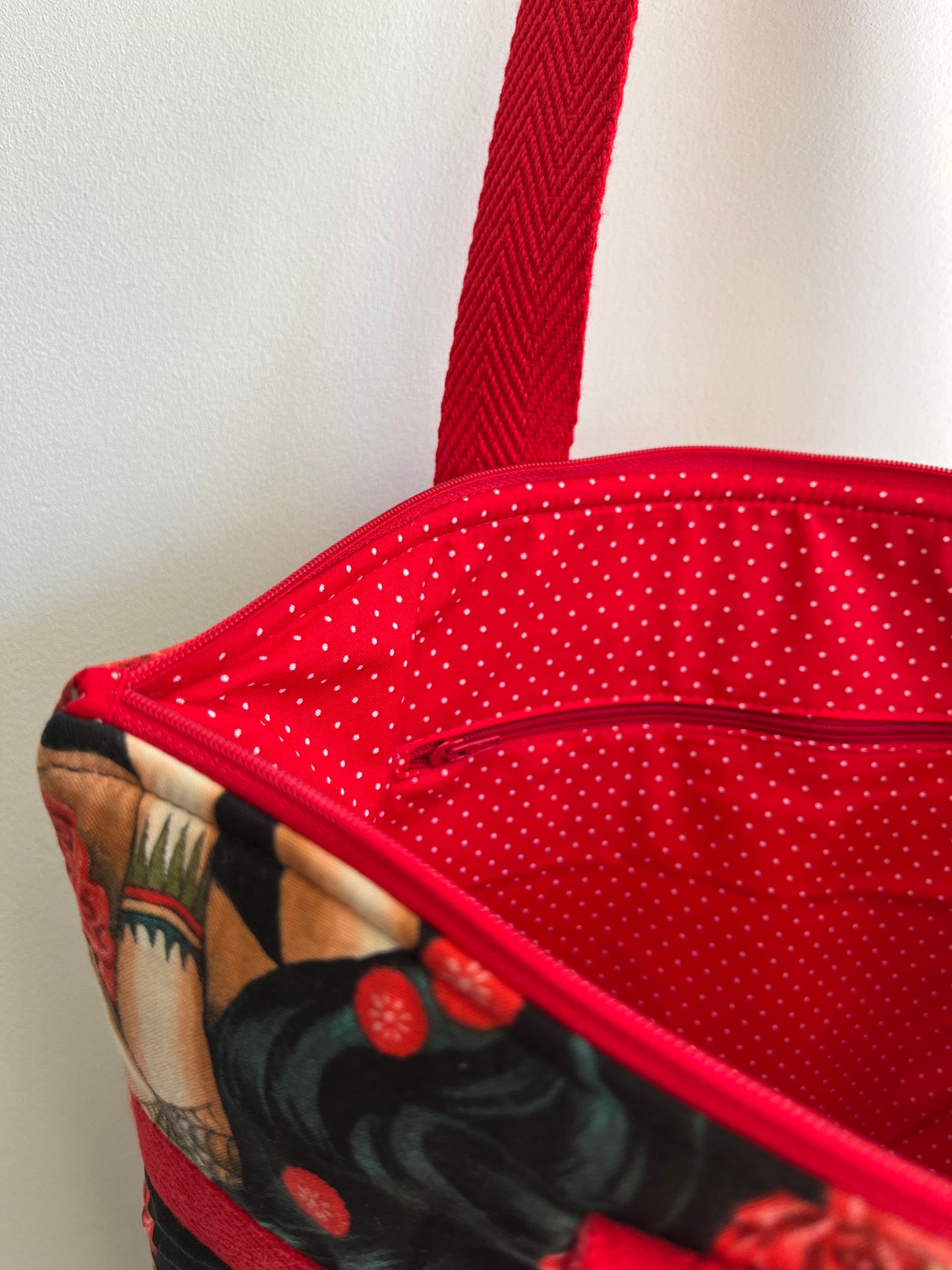 Tote acolchada catrinas tatuadas